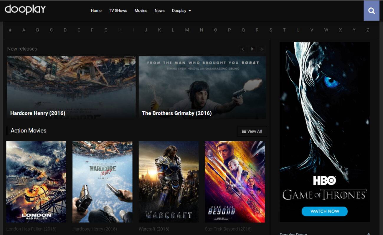 Dooplay Premium Movies Blogger Template