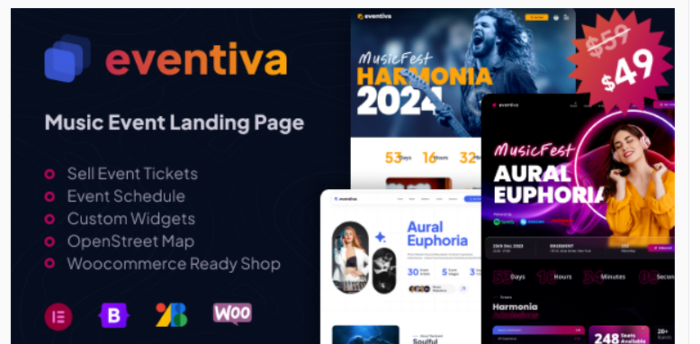 Music & Bands Events Landing Page WordPress Theme