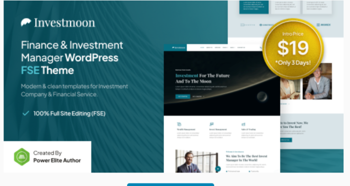 Investmoon – Finance & Investment Manager FSE WordPress Theme