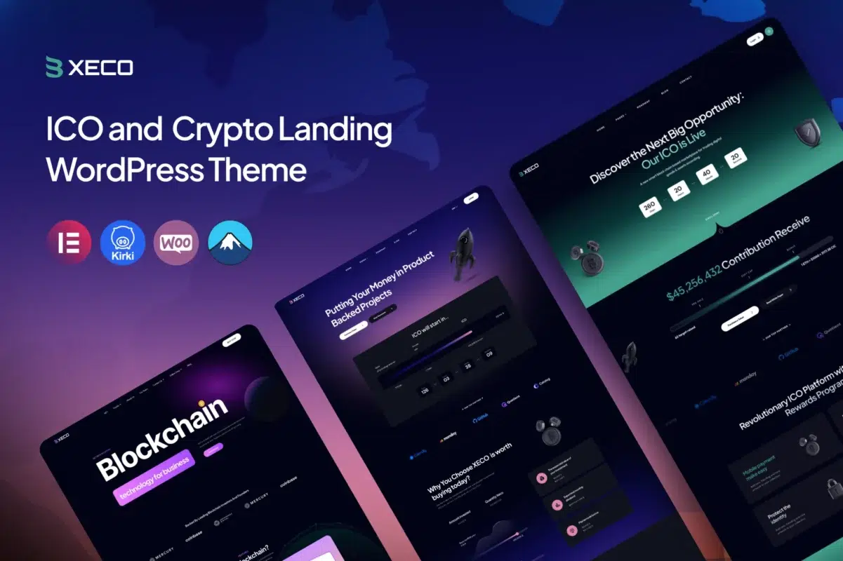 ICO & Crypto Landing WordPress Theme