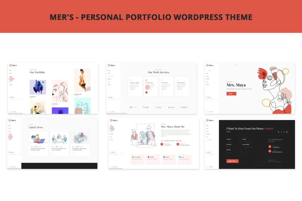 Mer's - Personal Portfolio WordPress Theme