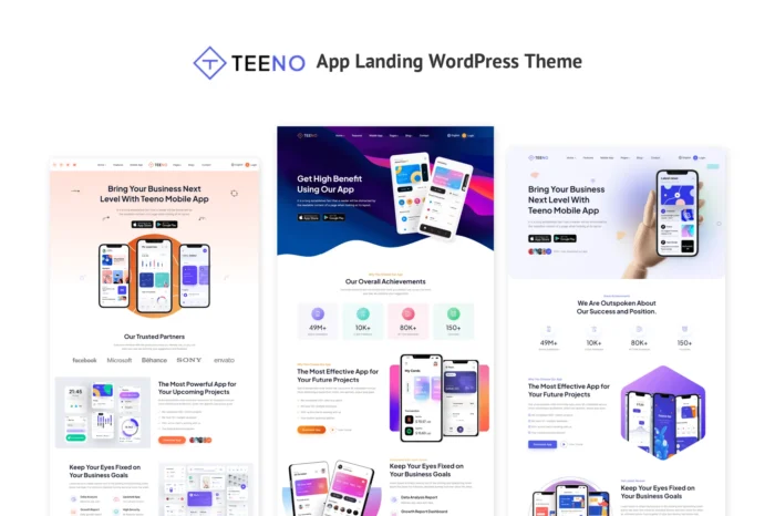 Teeno - App Landing WordPress Theme