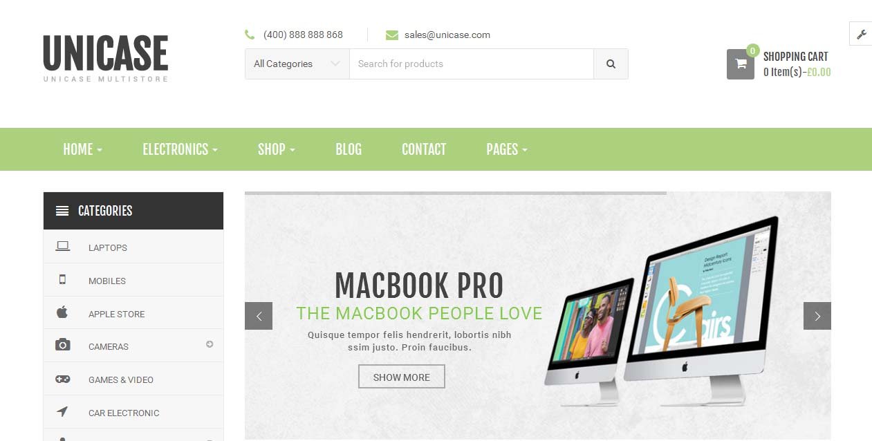 Unicase – Electronics Store WooCommerce Theme