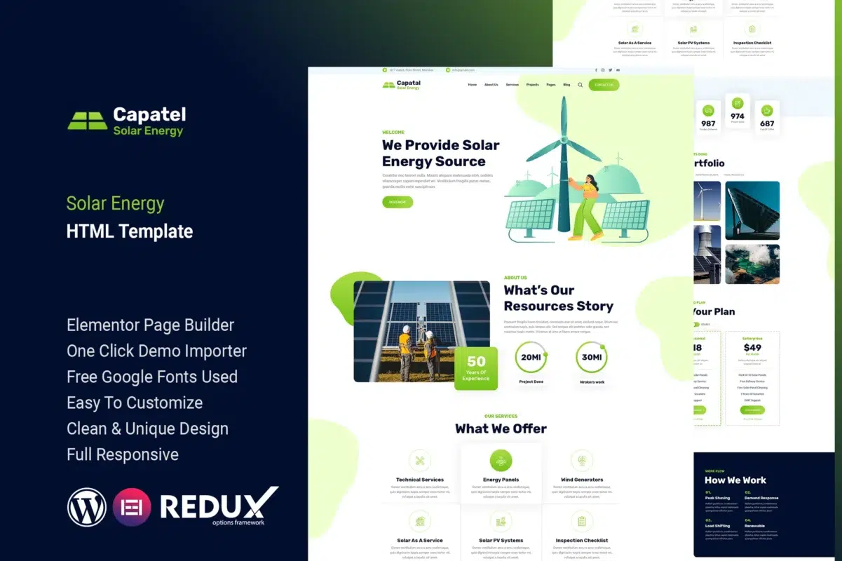 Capatel – Solar Energy WordPress Theme