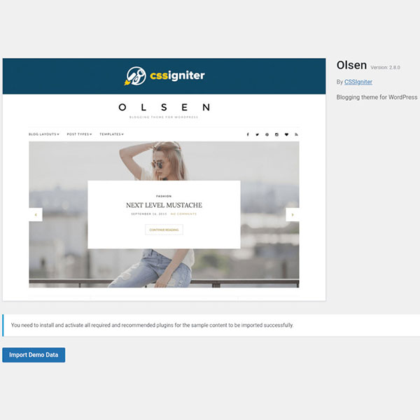 Olsen WordPress Theme By CSS Igniter