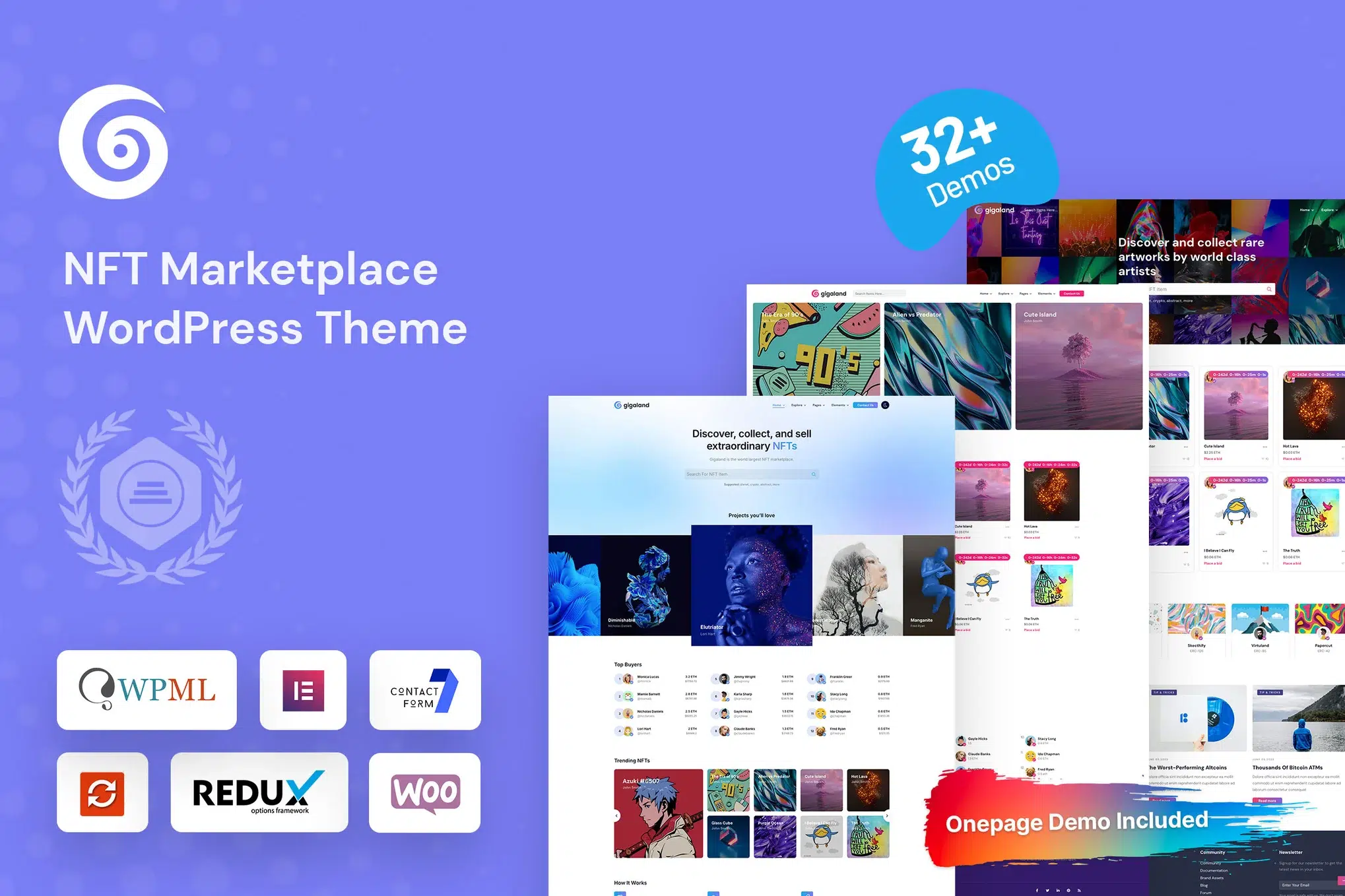 Gigaland - NFT Marketplace WordPress Theme