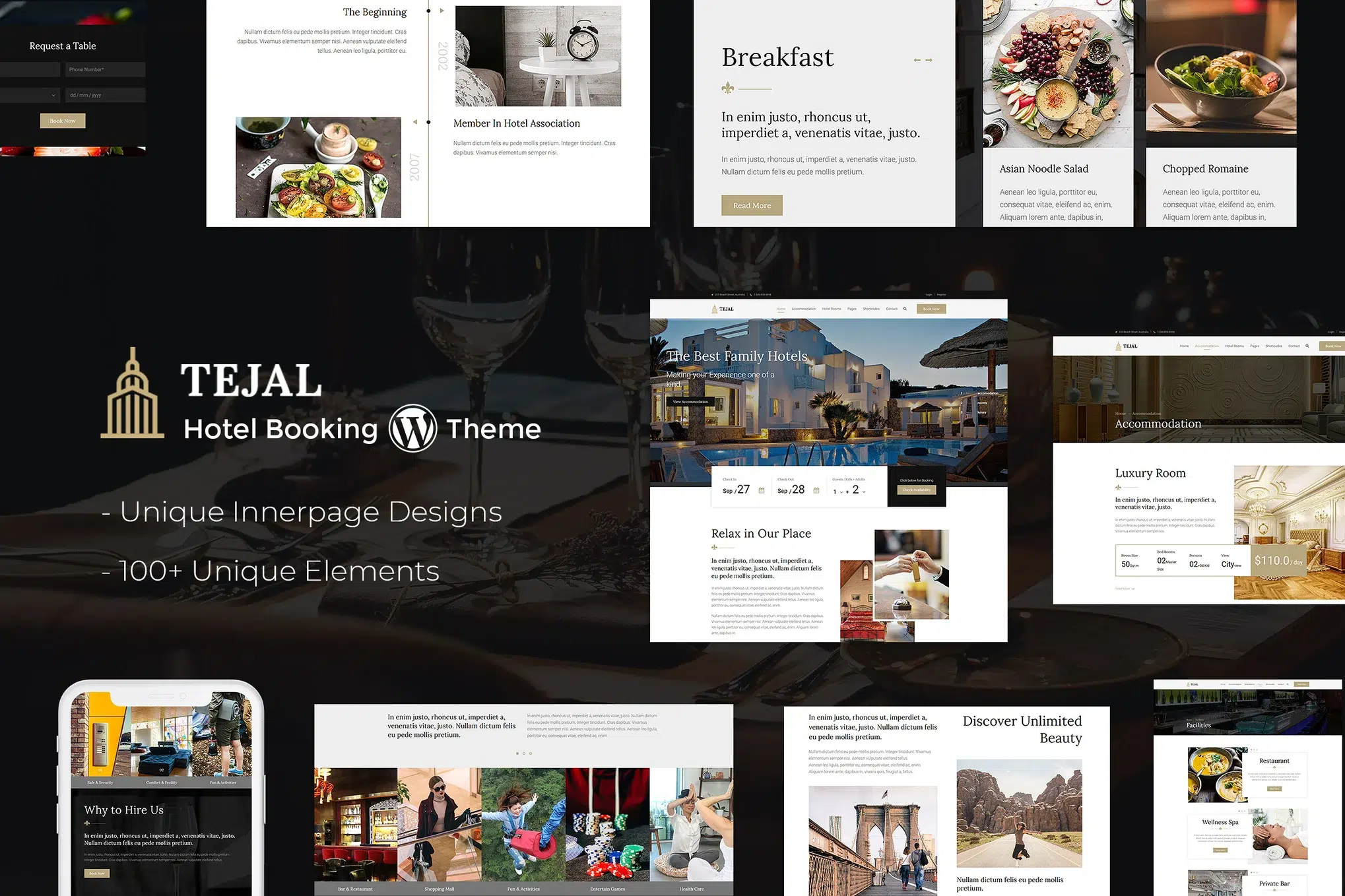 Tejal - Resort Hotel Booking WordPress Theme