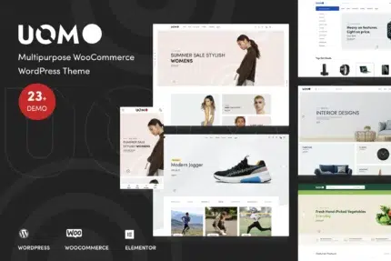 Build a stylish and functional online store with the Uomo - Multipurpose WooCommerce WordPress Theme. Perfect for a variety of businesses