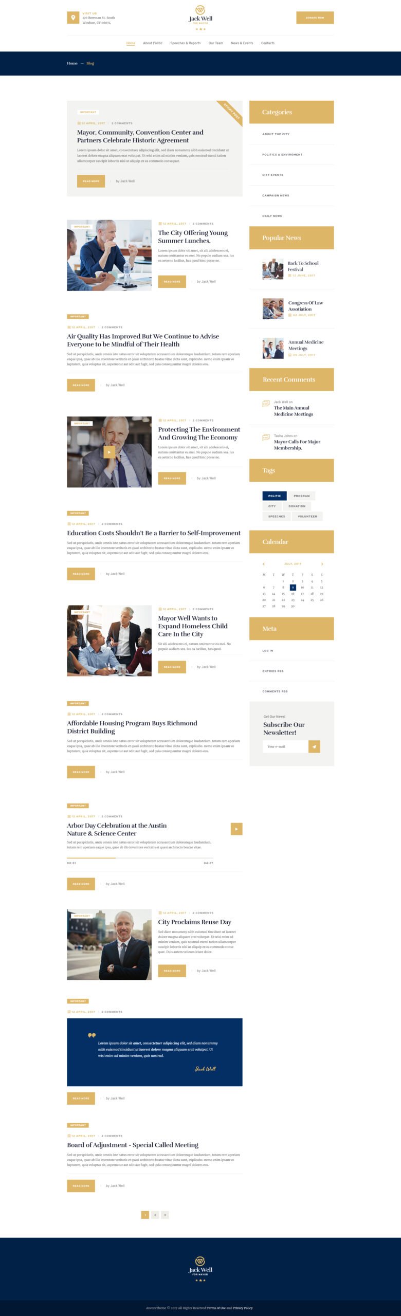 Jackwell political WordPress theme 