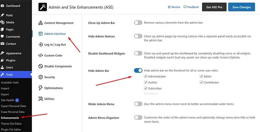 admin and site enhancements rinovix
