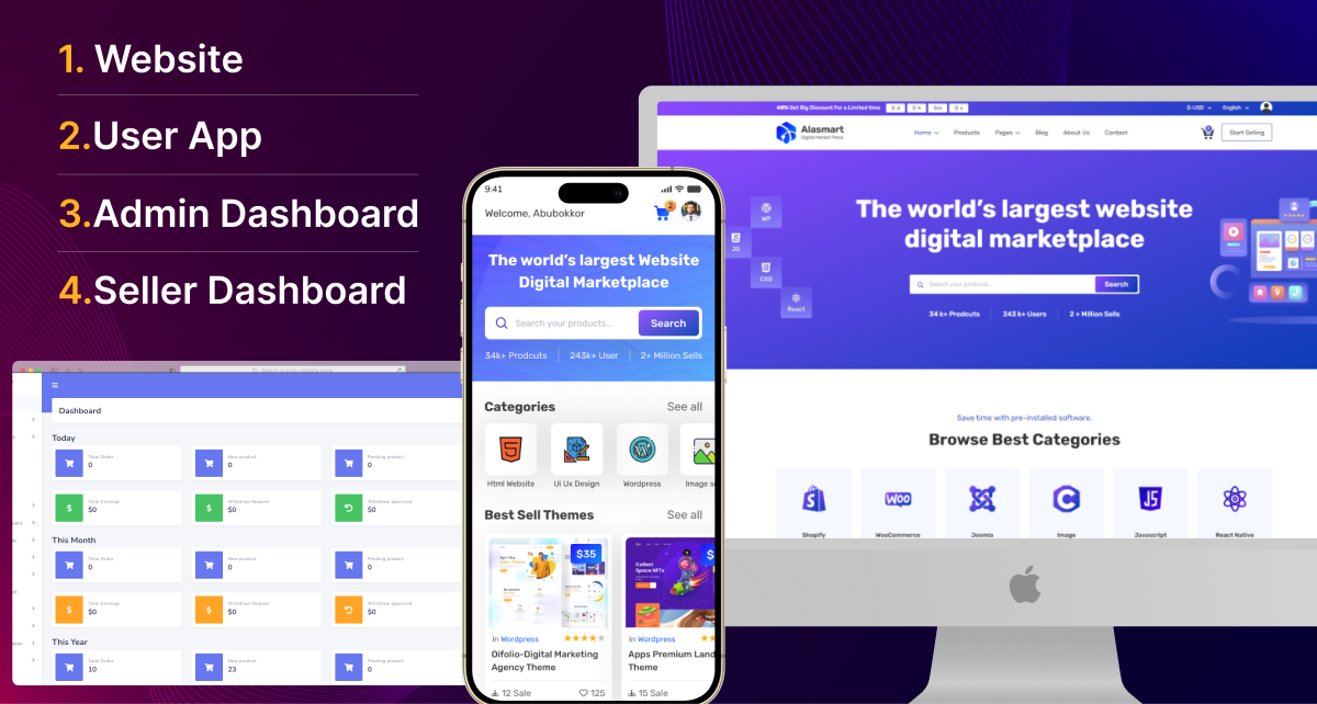 Alasmart – Digital Marketplace Laravel Script