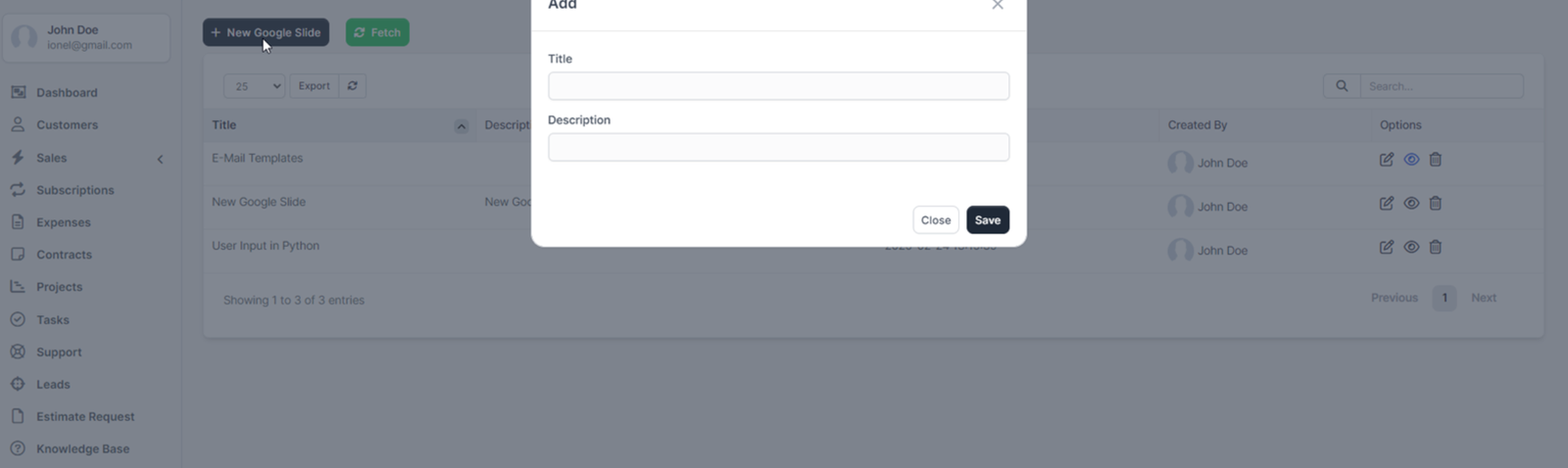 Google-sheets-module-for perfex crm