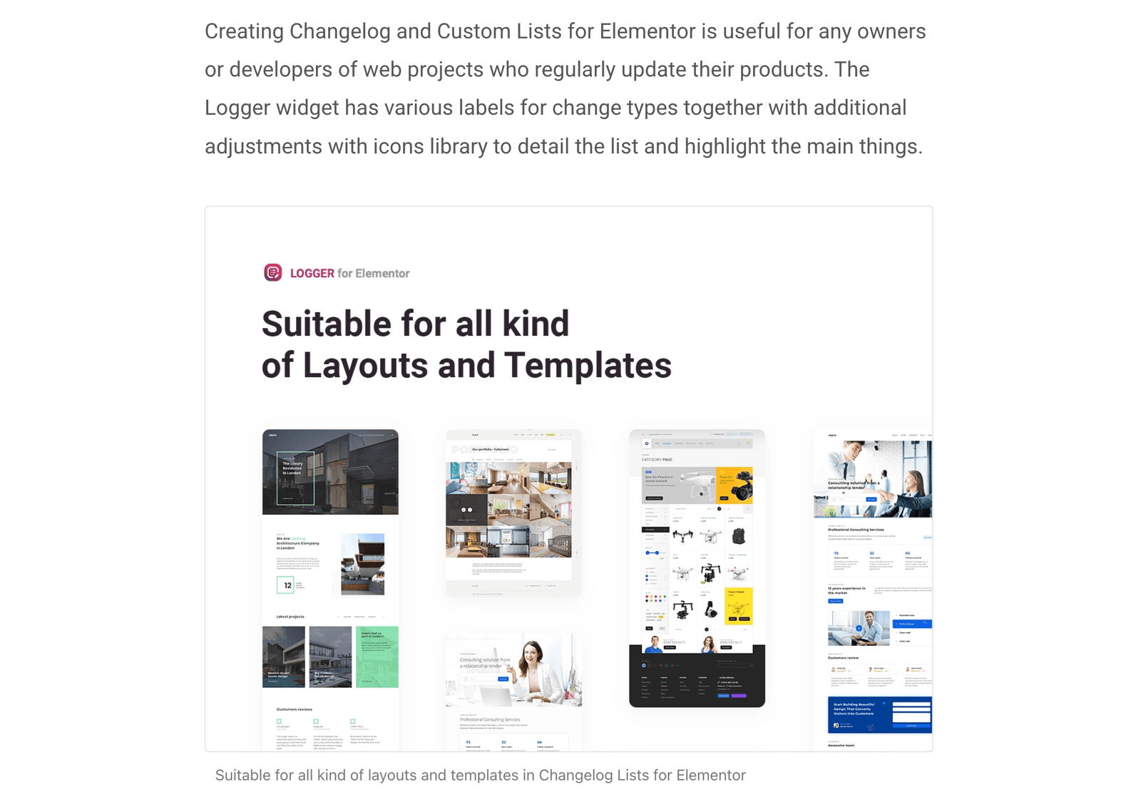 Logger Changelog & Custom List for Elementor-wp