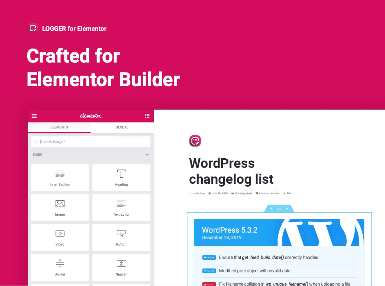 Logger Changelog & Custom-List-for-Elementor-wp