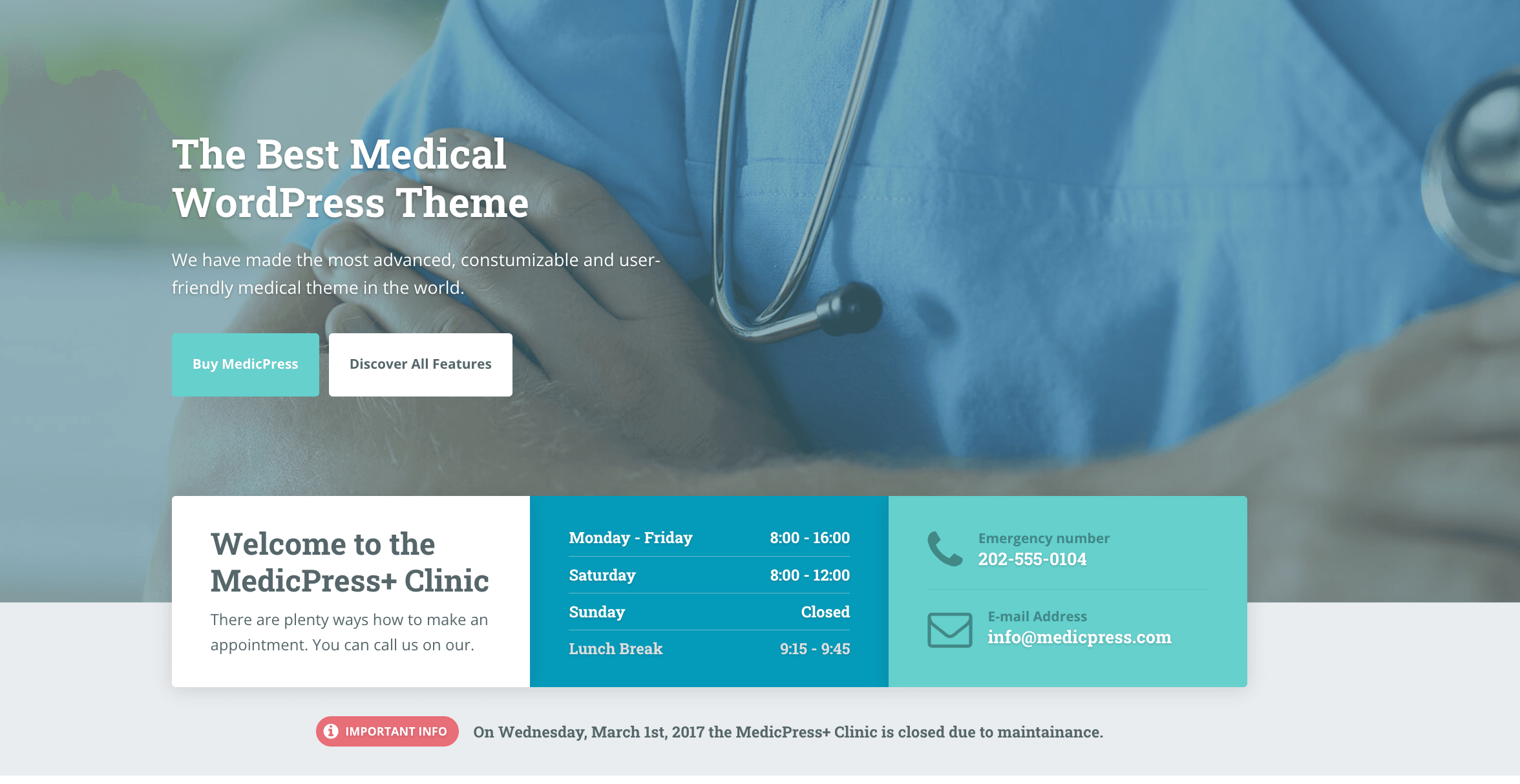 MedicPress – Medical WordPress Theme for Clinics