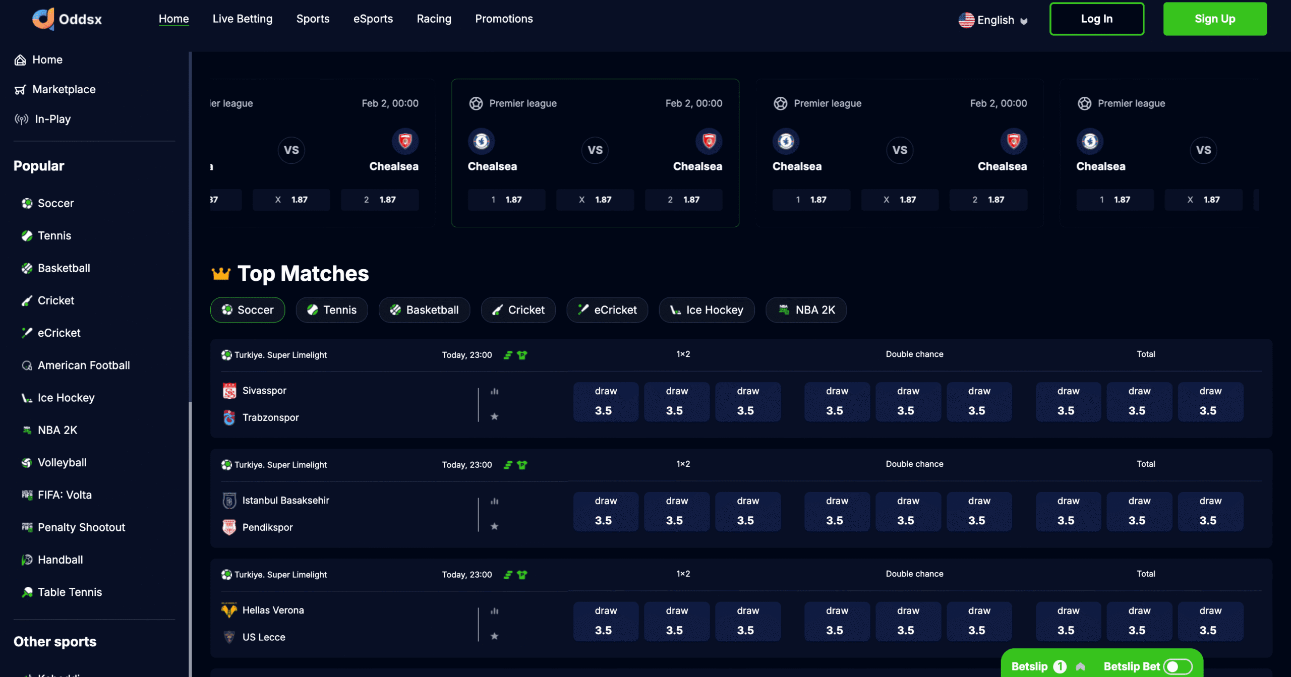 Oddsx – Sports-Betting Website Vue JS Template