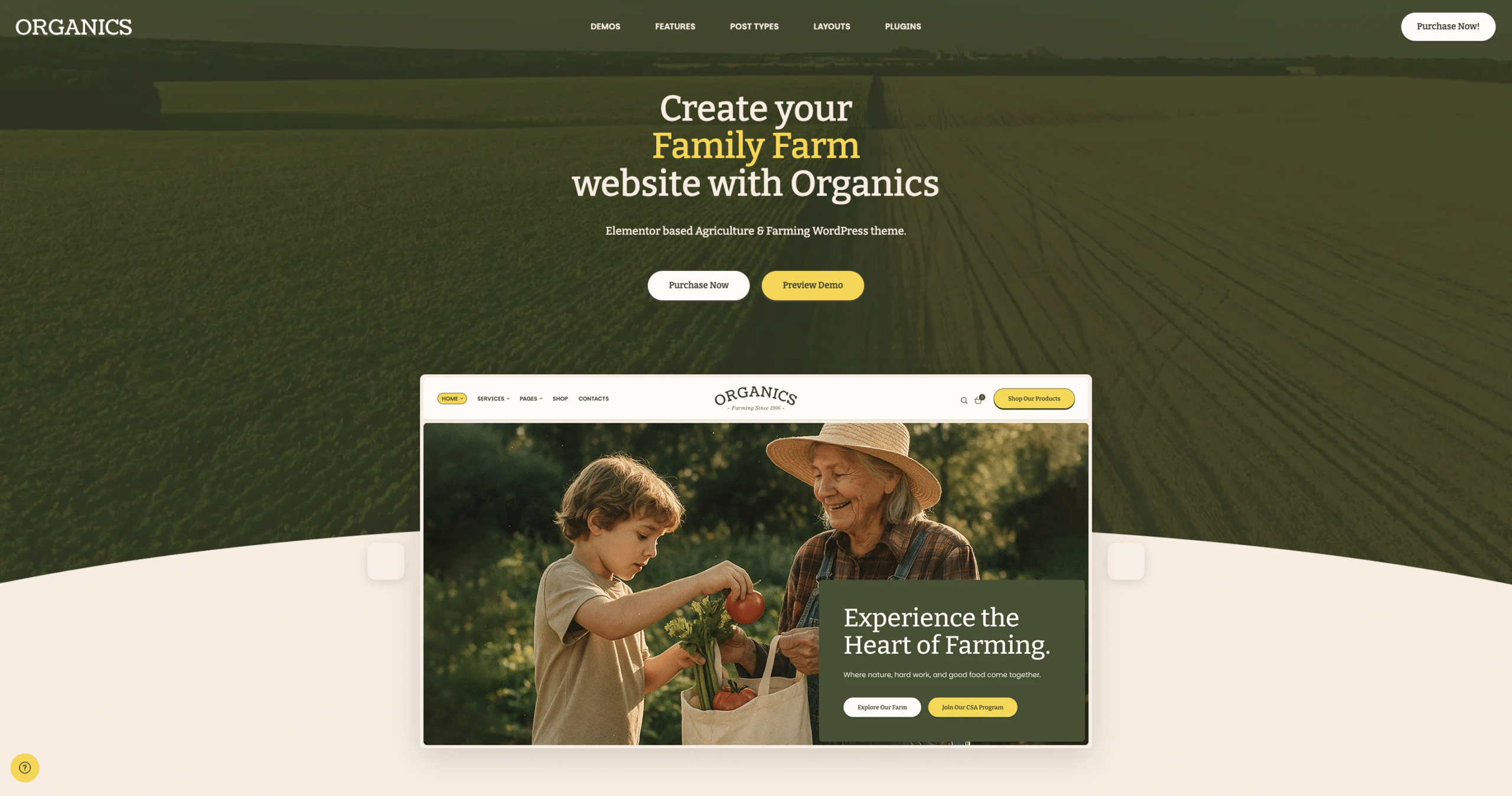 Organics - Agriculture & Food Farm WordPress Theme