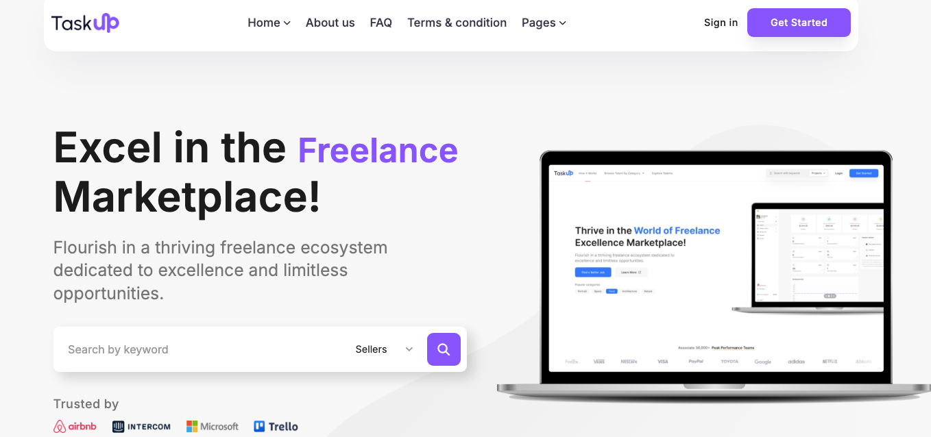 Taskup - A Freelance and Service Finder Marketplace
