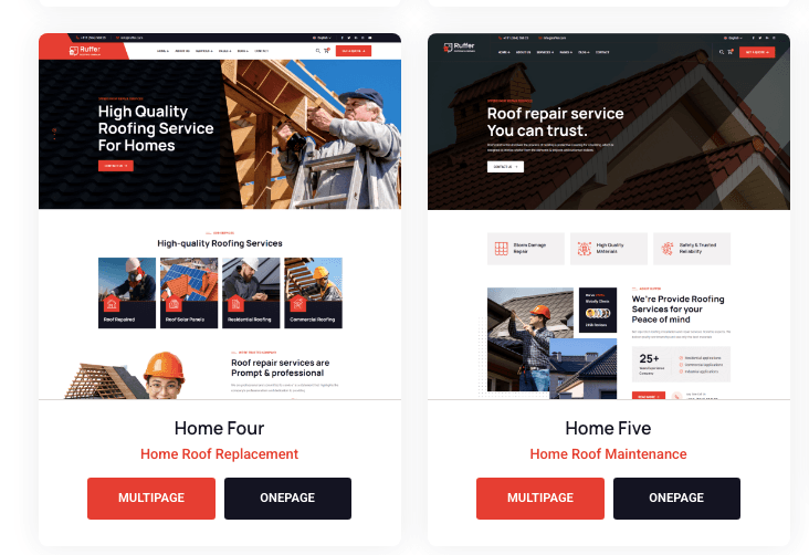 Ruffer - Roof Construction & Repair WordPress Theme