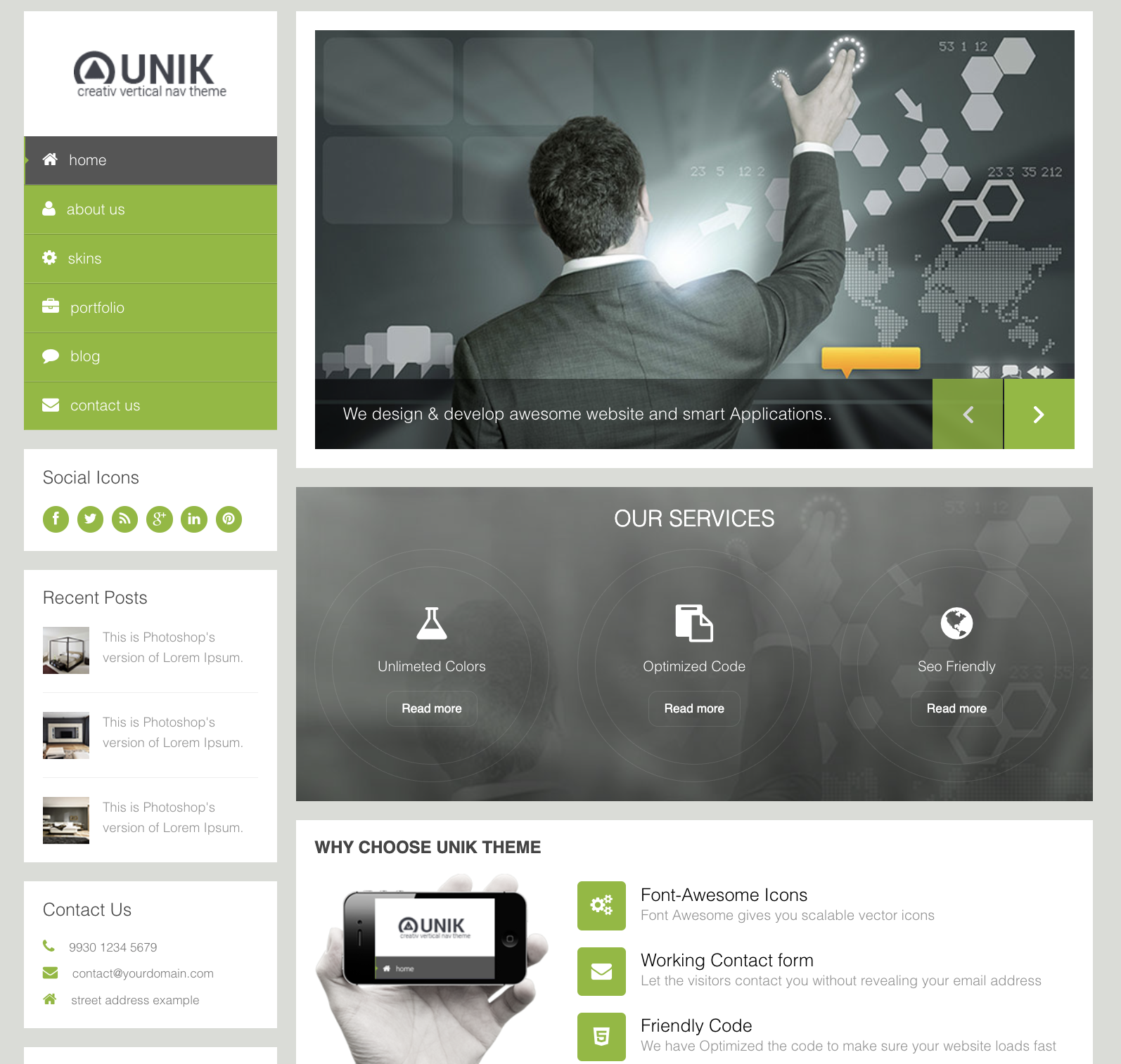 Unik responsive multi purpose theme