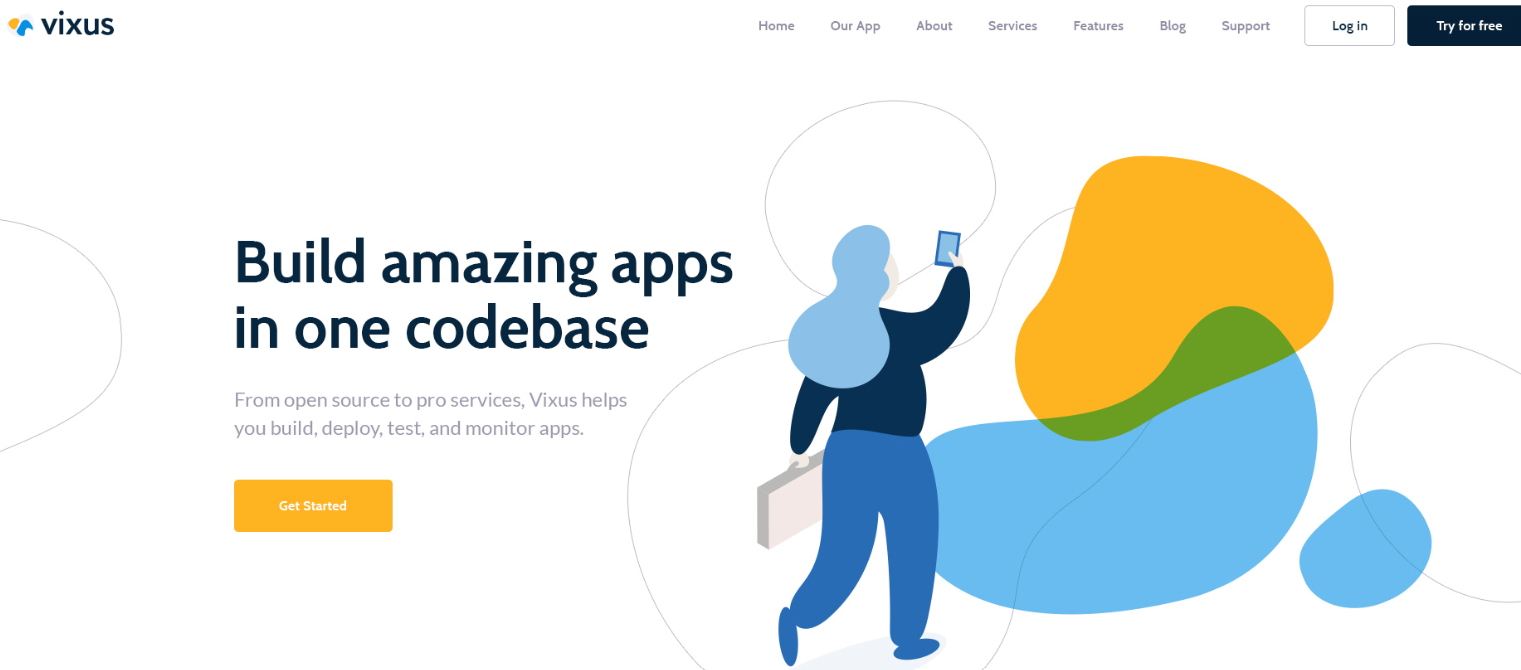 Vixus Startup Mobile App WordPress Landing Page Themes