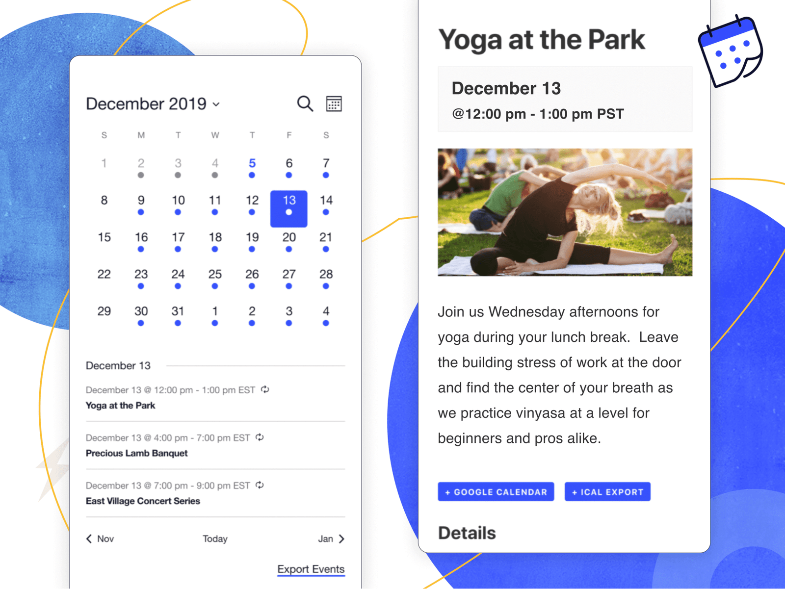 events calendar