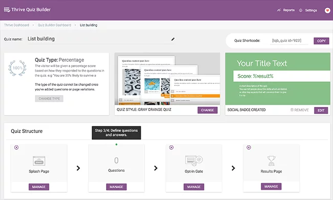 thrive quiz builder SEO
