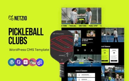 Netzio – Pickleball Clubs Multipurpose WordPress Elementor Theme WordPress Theme