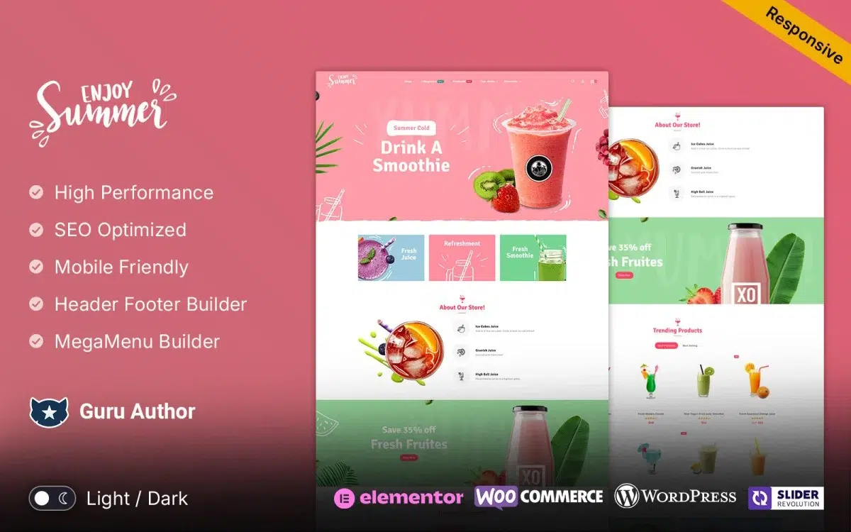 Summer – Ice cream, Drink and Juices and Shakes WooCommerce WordPress Theme WooCommerce Theme