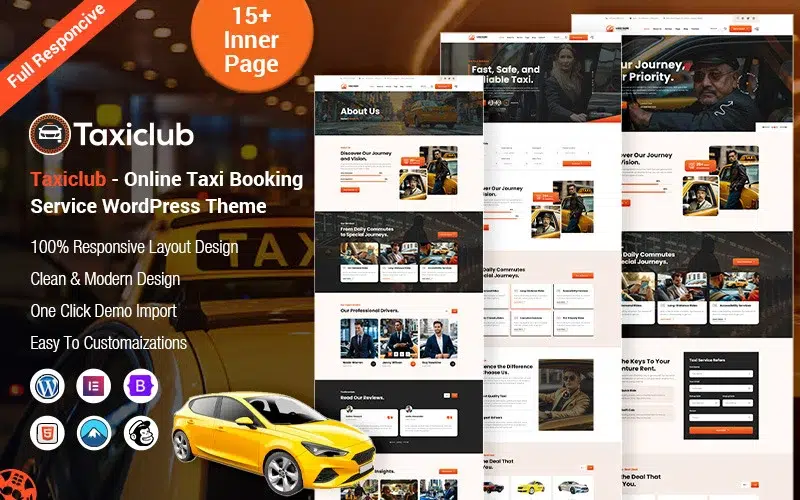 Taxiclub – Online Taxi Booking Service WordPress Theme