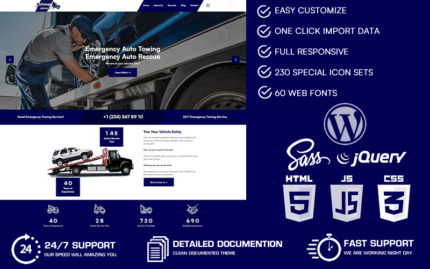 Autosup – Emergency Auto Towing & Roadside Assistance WordPress Theme