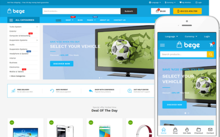 Bege – Website Template for Digital, Electronics Shop WooCommerce Theme