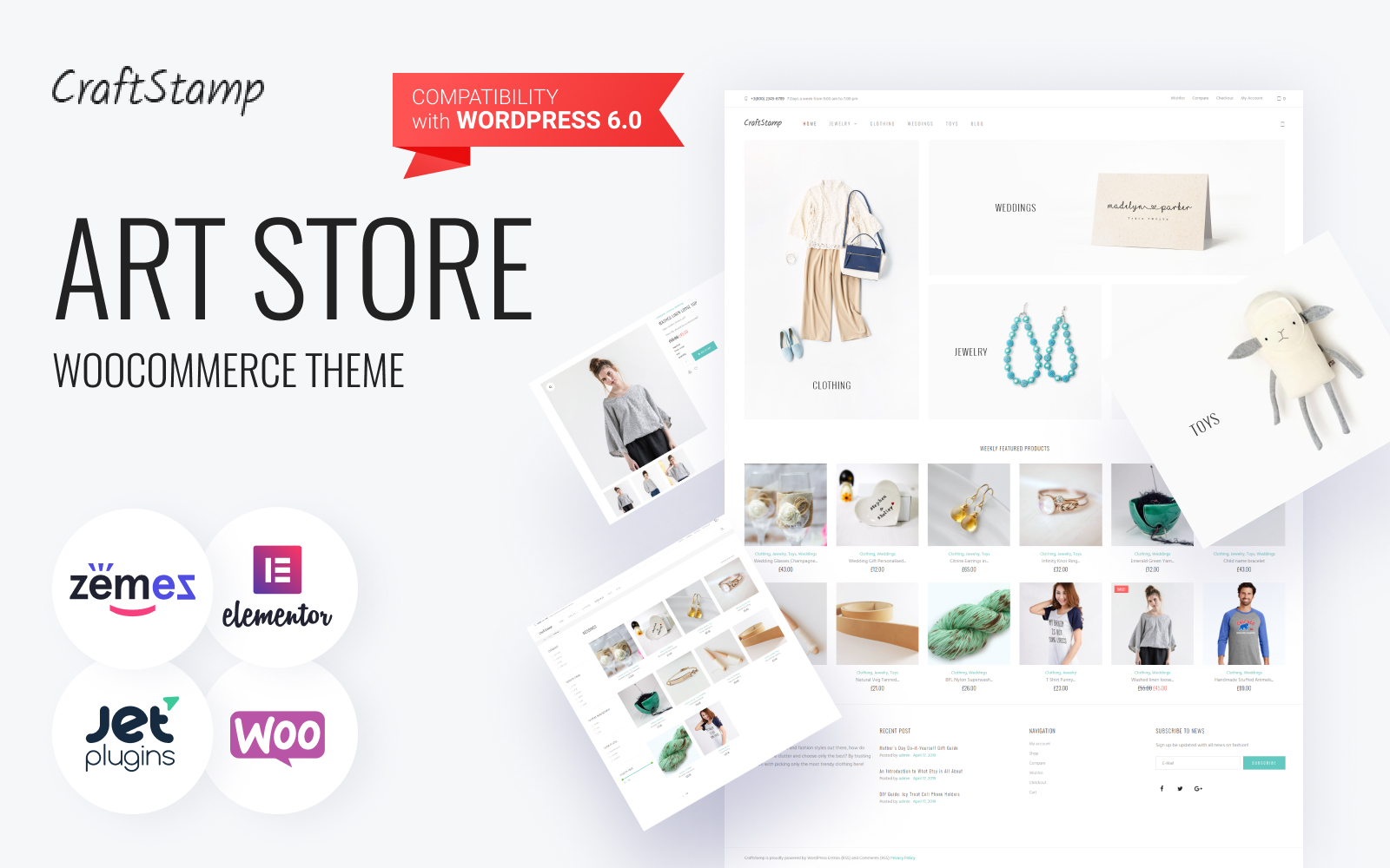CraftStamp – Handmade Art Store Woocommerce Theme WooCommerce Theme