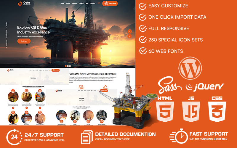 Octa – Oil & Gas Industry WordPress Theme
