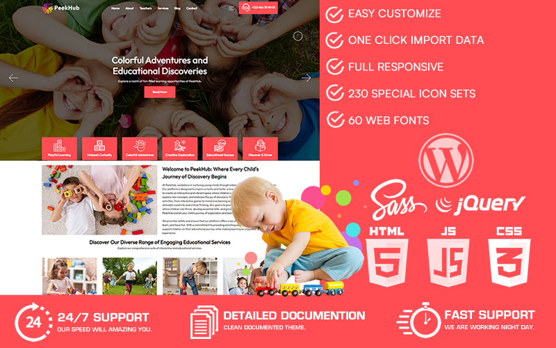PeekHub – Kindergarten & Preschool WordPress Theme