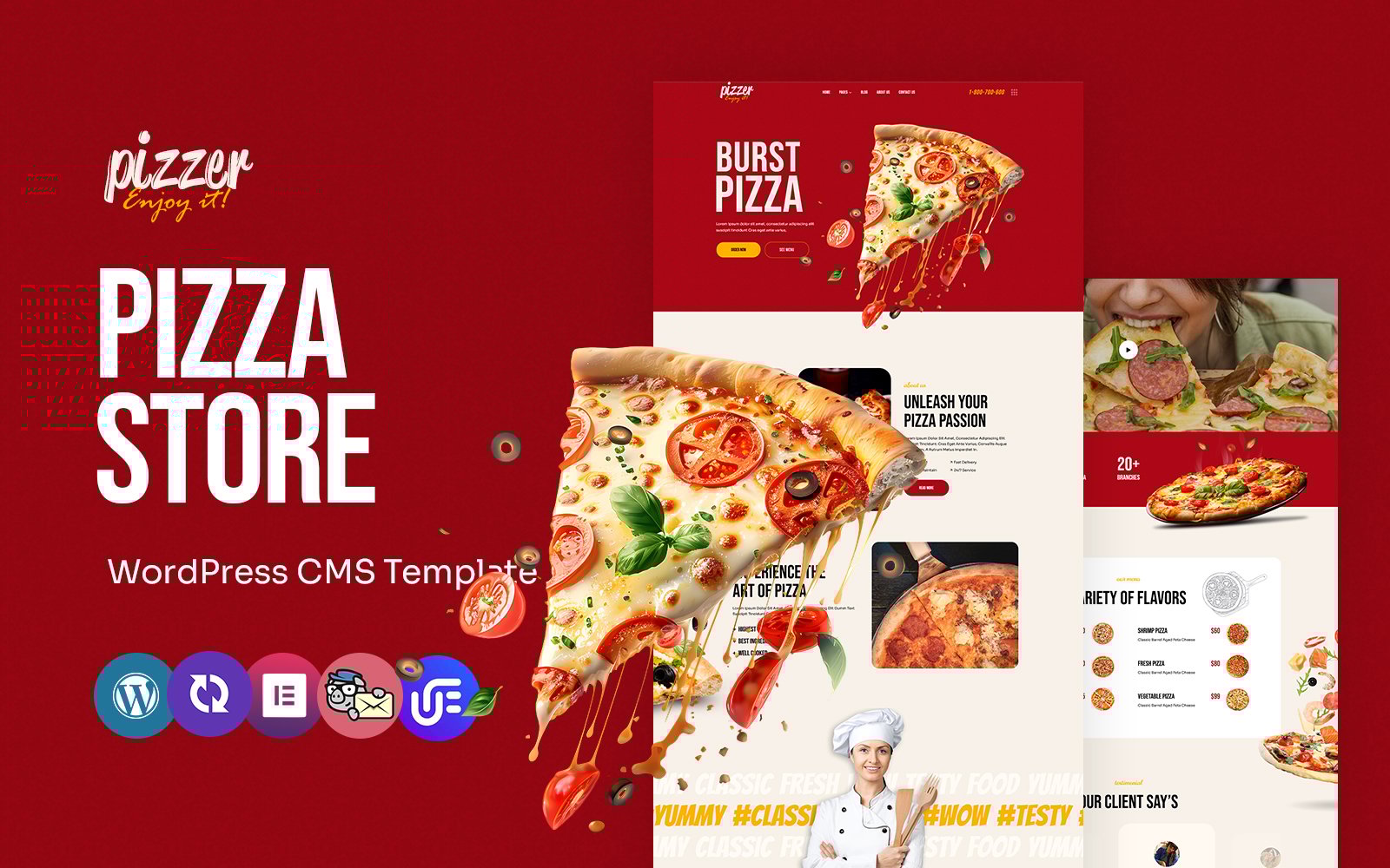 Pizzer – Pizza Restaurant And FastFood Multipurpose WordPress Elementor Theme WordPress Theme