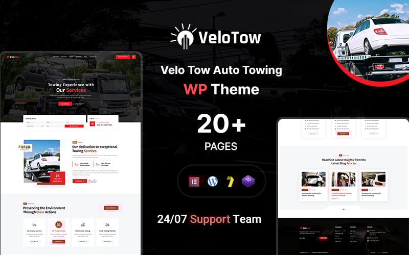 Velotow – Car Repair & Auto Towing Mechanic WordPress Theme