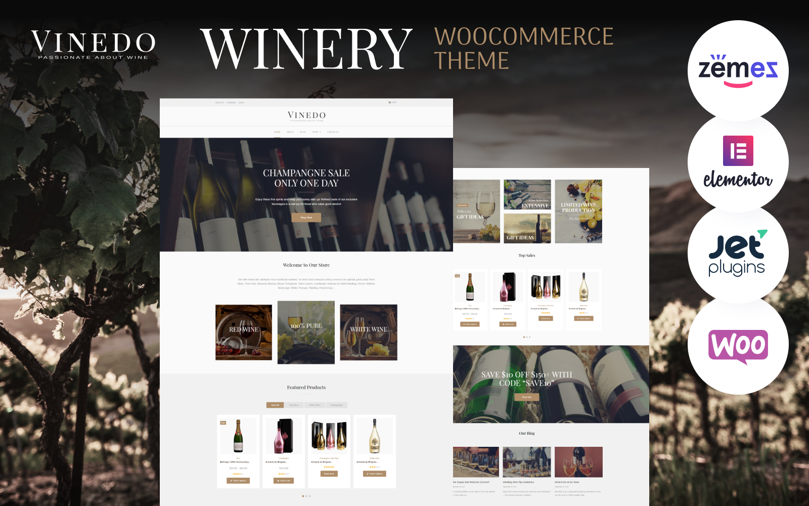 Vinedo – Vinery Elementor WooCommerce Theme