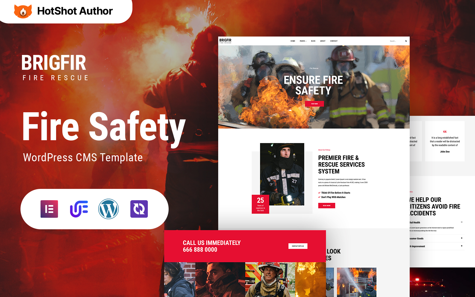 Brigfir – Fire Department and Security WordPress Elementor Theme WordPress Theme
