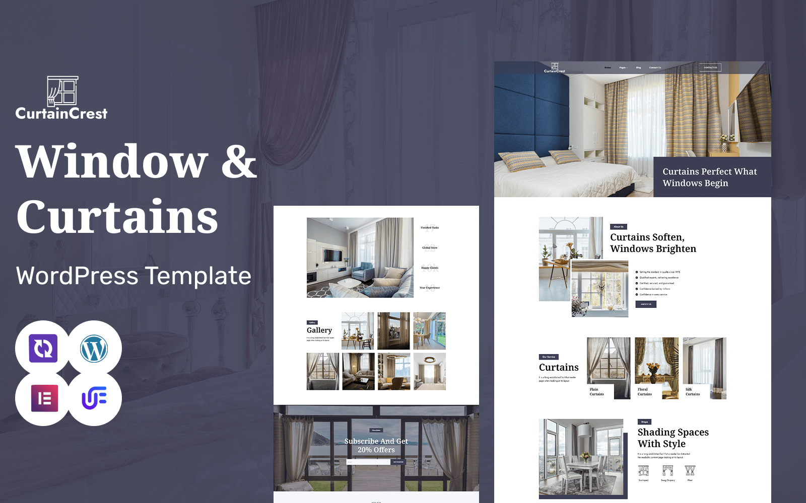 Curtain Crest – Windows, Curtains, Textile & Interior Design WordPress Elementor Theme