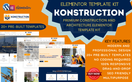Konstruction – Construction & Architecture Company, and Building Service Elementor Template Kit Elementor Kit